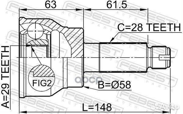 0710-037 ШРУС наружный к-кт 29x58x28 Suzuki SX