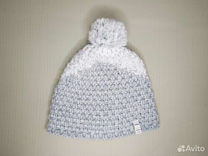 Шапка зимняя серая для девочки с подкладом флис