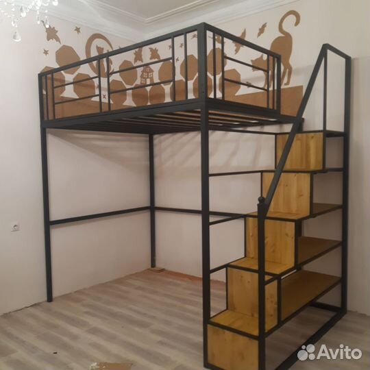 Кровать чердак металлическая