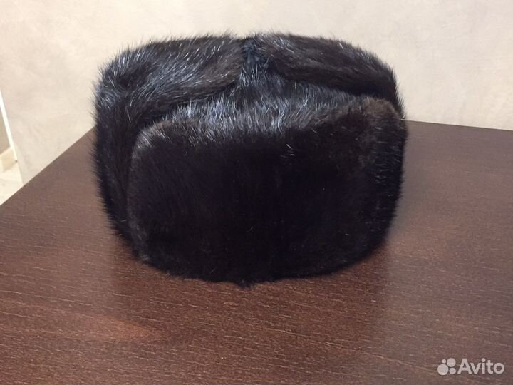 Шапка-ушанка цельномеховая из ондатры