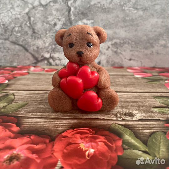 Мыло ручной работы Медвежонок с сердцами