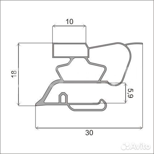 Резина для холодильников Аристон 1009х571 мм