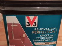 Краска v33 renovation perfection для стен и мебели на кухне белая