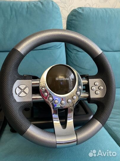 Руль игровой для пк defender с педалями