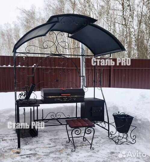 Мангал с крышей от производителя
