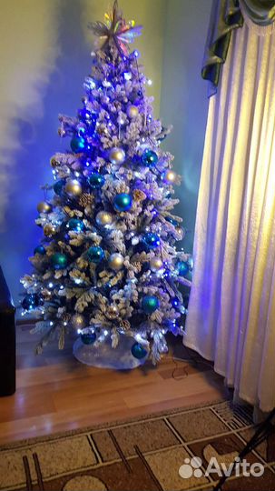 Елка искусственная заснеженная литая + пвх 210см