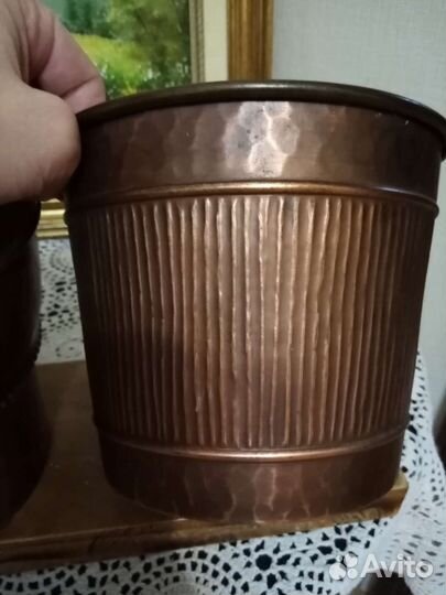 Добротное медное кашпо. Германия