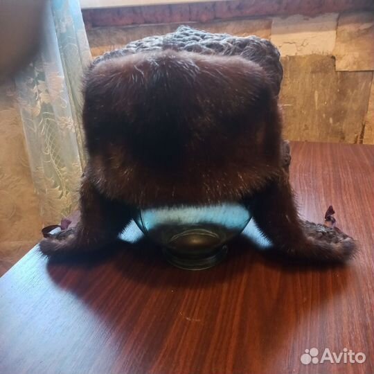 Норковая шапка мужская ушанка