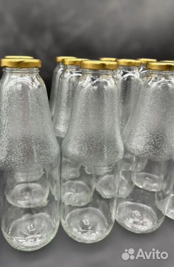 Бутылка стеклянная с крышкой 1л