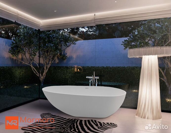 Ванна из литьевого мрамора отдельностоящая