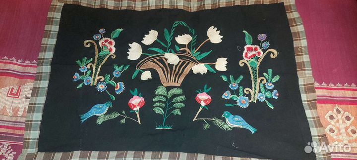 Старинное шитье коврики- занавески