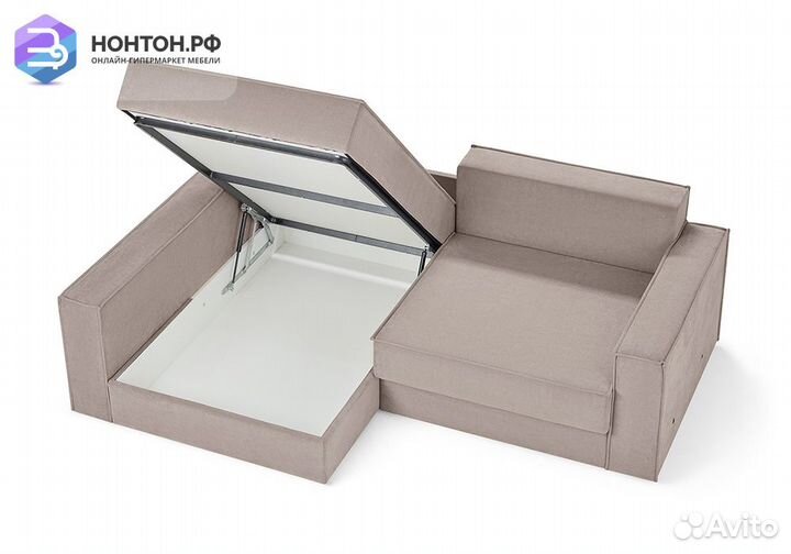 Диван угловой еврокнижка двухместный Тревис бежевы