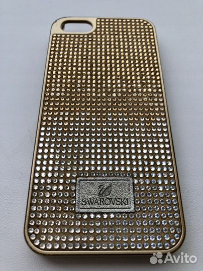 Чехол золотой на iPhone 5 5s Swarowski