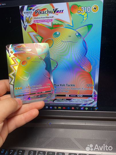 Карта покемон Радужный пикачу редкий