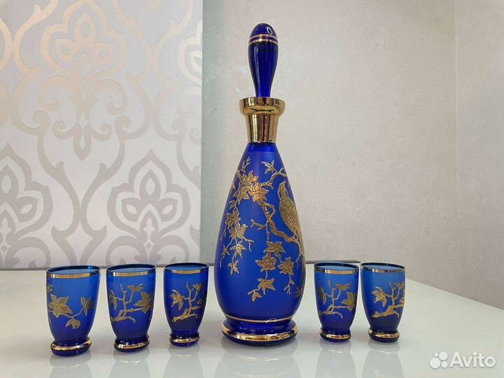 Графин со стаканами. Богемия