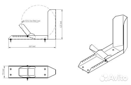 Упор переднего колеса мотоцикла с захватом в приц