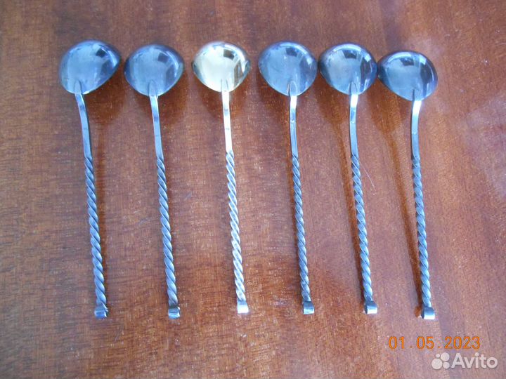 Винтаж чайные мельхиоровые ложки с позолотой СССР