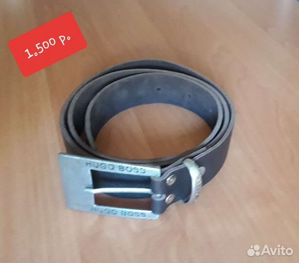 Ремень мужской черный кожа прочный