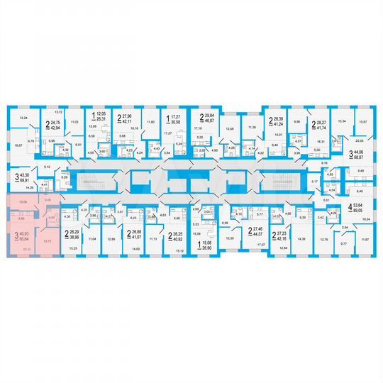 2-к. квартира, 60,6 м², 16/27 эт.