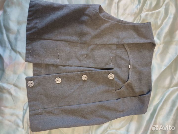 Школьная форма для девочки серая в розовую клетку