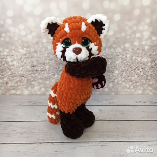 Вязаные игрушки ручной работы мишка, пандочка