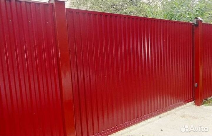 Забор из профнастила для дома под ключ
