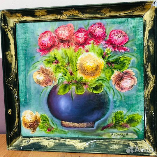 Картина маслом на холсте цветы