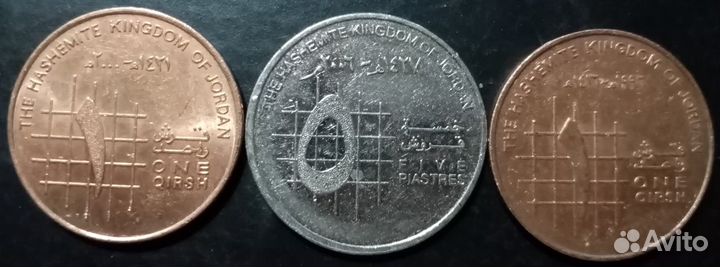 4 монеты Иордании