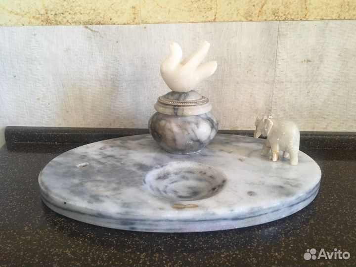 Мраморная подставка СССР мраморная солонка слоник