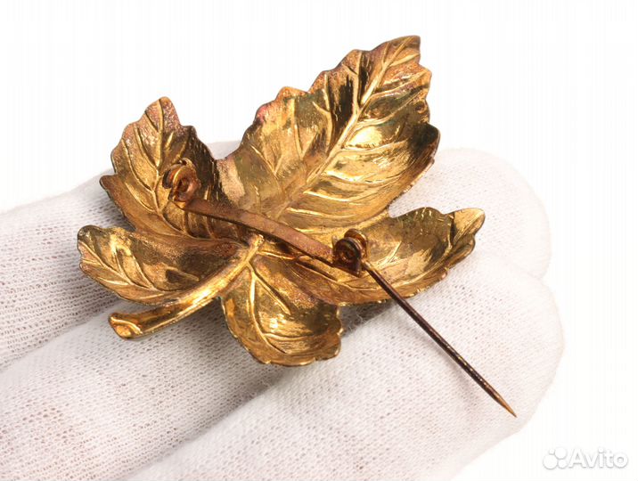 Брошь с Кленовым Листом США Винтаж Брошка