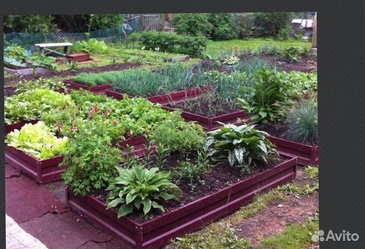 Грядка цветная 1м х 4м х 32см