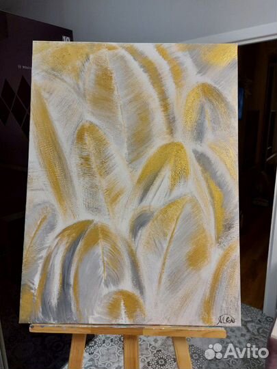 Картина Золотые перья 80 на 60
