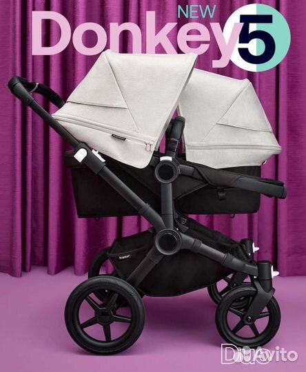 Bugaboo donkey 5 duo black misty white