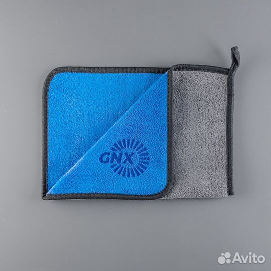 Микрофибровая тряпка сине-серая