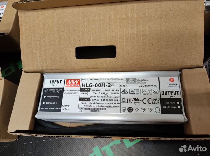 Драйверы Mean Well на 24 вольта от 40 до 2400ватт