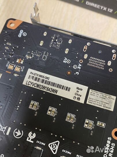 Видеокарта asus GeForce GTX 1660 super Phoenix 6Gb