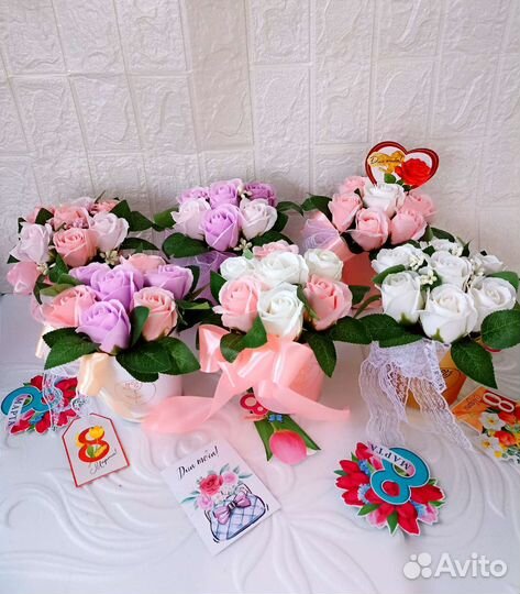 Букеты из мыльных роз