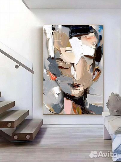 Модная картина маслом портрет в абстракции