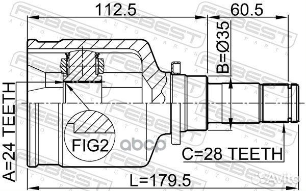 ШРУС внутренний левый 24x35x28 (mazda 3 BK 2003