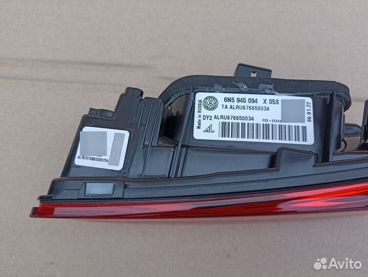 Фонарь задний правый внутренний volkswagen polo 6