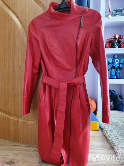 Плащ кожаный