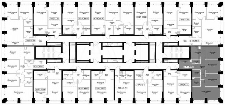 3-к. квартира, 86,1 м², 10/55 эт.