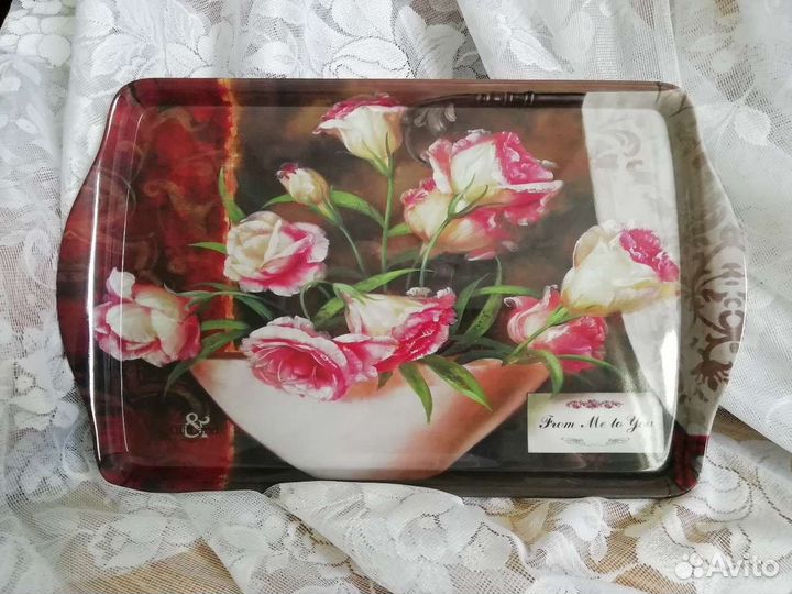 Поднос подарочный, подставка пробковая