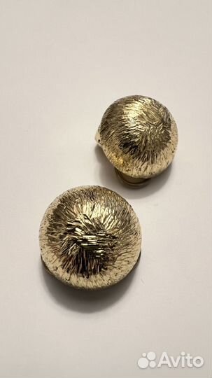 Серьги клипсы винтаж круглые полусферы Napier