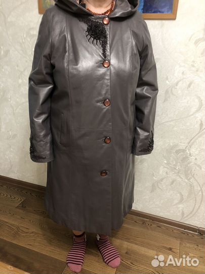Плащ натуральная кожа