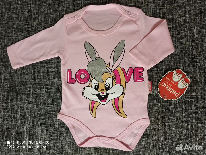 Боди для девочки с длинным рукавом (0-3 месяца)