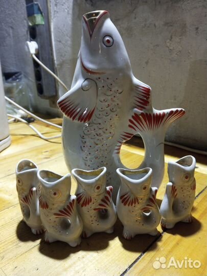 Графин и рюмки Рыбки СССР