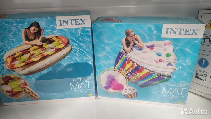 Надувной плавательный матрас 180*89 см интекс