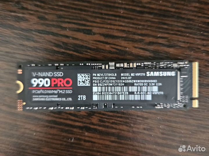 Ssd диск samsung m2 nvme 990 pro 2 TB