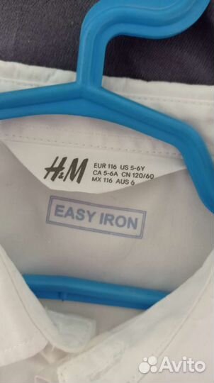 Рубашка на мальчика белая h&m 116